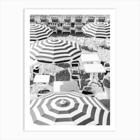 Black White Umbrella Stripes Art Print