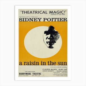 A Raisin In The Sun, Sydnery Poitier Poster 1959 Art Print