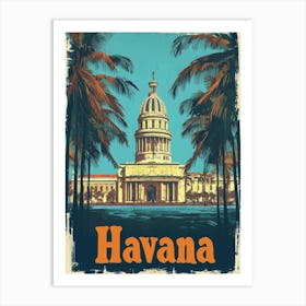 Aihrgdesign A Retro Travel Poster For Havana 3 Art Print