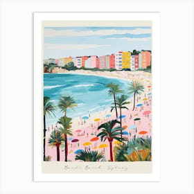 Poster Of Bondi Beach, Sydney, Australia, Matisse And Rousseau Style 5 Art Print