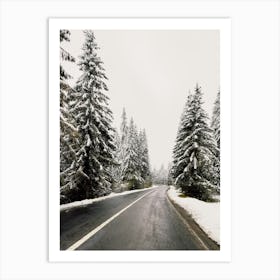 Snowy Winter Highway Art Print