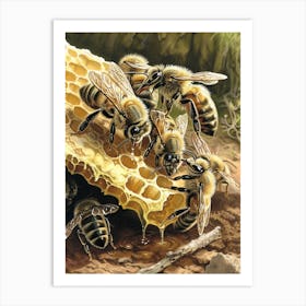 Sweat Bee Storybook Illustration 10 Art Print
