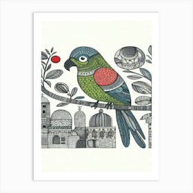 Taffy Parrot On A Branch Art Print