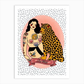 Be Wild Leopard Girl Art Print