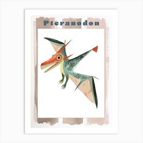 Pteranodon Dinosaur Cute Watercolour 2 Poster Art Print