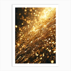 Golden Glitter Background Art Print