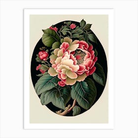 Camellia 2 Floral Botanical Vintage Poster Flower Art Print