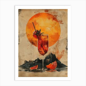 Cocktail At Sunset Art Print