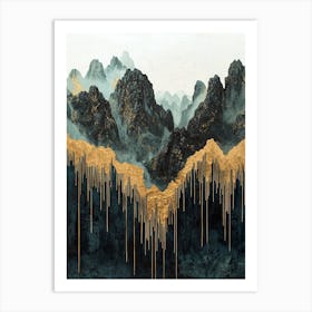 Matterhorn Golden Peaks - Metallic Mysticism Art Print