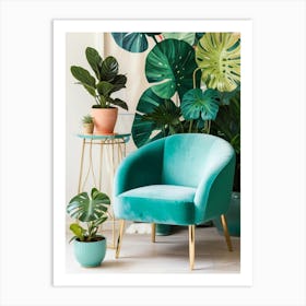 Tropical Living Room Art Print