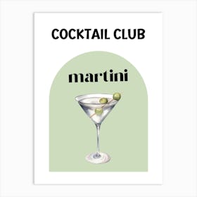 Cocktail Club Martini Art Print