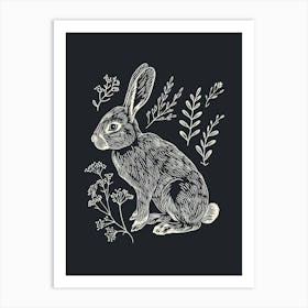 Dutch Rabbit Minimalist Illustration 4 Art Print