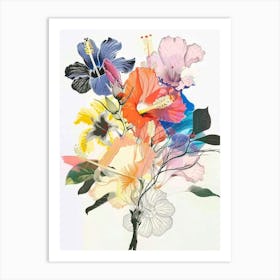 Hibiscus 1 Collage Flower Bouquet Art Print
