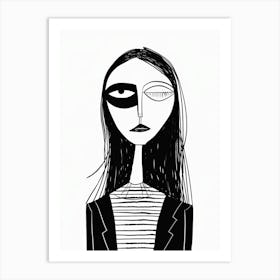 Black And White Illustration 1 Art Print