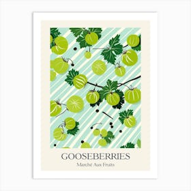 Marche Aux Fruits Gooseberries Fruit Summer Illustration 3 Art Print