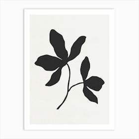 Minimalist Black Leaf 03 Art Print