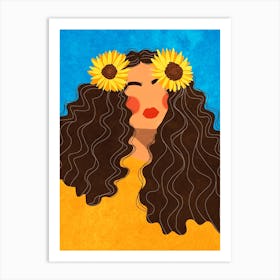 Sunflower Girl Art Print