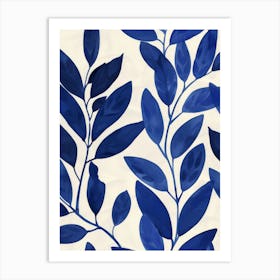 Blue Leaves 27 Art Print