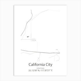 California,United States Minimalist Map Art Print