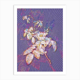 Geometric Apple Rose Mosaic Botanical Art on Veri Peri n.0209 Art Print