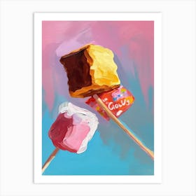 Marshmallows Oil Painting 4 Art Print