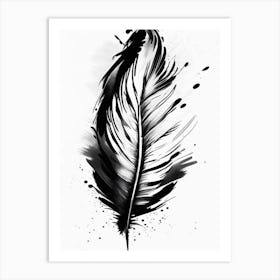 Quill And Ink Symbol Black And White Painting Art Print