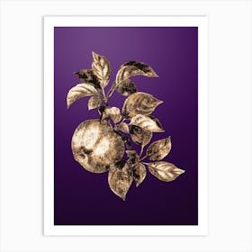 Gold Botanical Apple on Royal Purple n.1280 Art Print