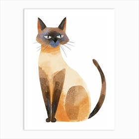 Javanese Cat Clipart Illustration 2 Art Print