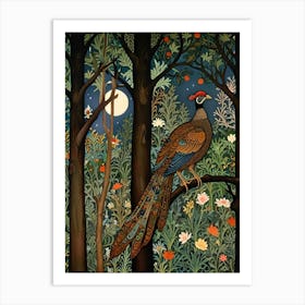 William Morris Peacock In The Forest 1 Art Print