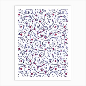 Swirls And Swirls — Iznik Turkish pattern, floral decor Art Print
