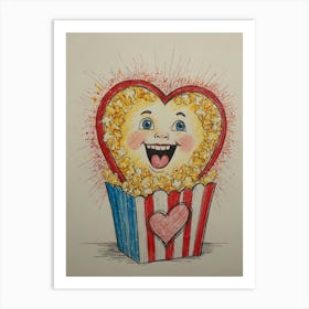 Heart Of Popcorn Art Print