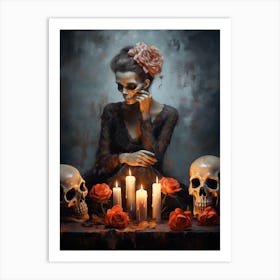 An Image Of An Attractive Woman Sitting 2 Art Print