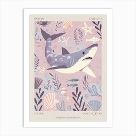 Purple Scalloped Hammerhead Shark 1 Poster Art Print