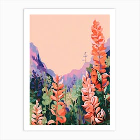 Boho Wildflower Painting Lupine 1 Art Print