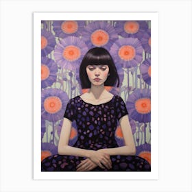 Girl In Purple Art Print