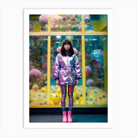 Girl In A Pink Jacket Art Print