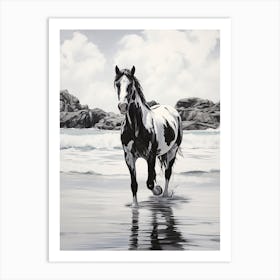 A Horse Oil Painting In Praia Do Camilo, Portugal, Portrait 4 Art Print
