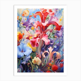 Tangled Garden Flowers Art Print