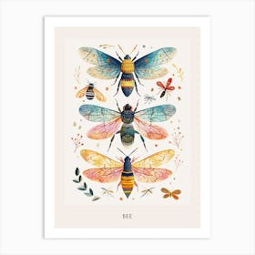 Colourful Insect Illustration Bee 1 Poster Art Print