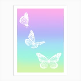 Rainbow Butterflies Art Print