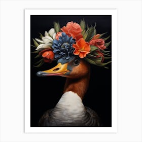 Bird With A Flower Crown Canvasback 3 Art Print