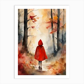 Red girl Art Print