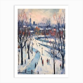 Winter City Park Painting Gorky Park Moscow Russia 1 Art Print