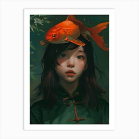 Goldfish Girl Art Print