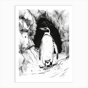 Emperor Penguin Exploring Underwater Caves 1 Art Print