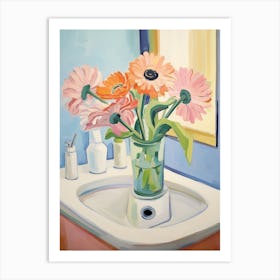 A Vase With Gerbera, Flower Bouquet 3 Art Print