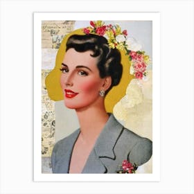 Kim Hunter Retro Collage Movies Art Print