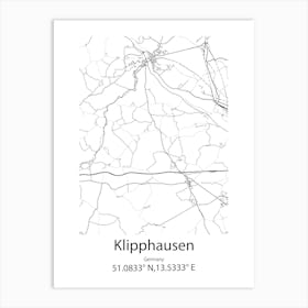 Klipphausen,Germany Minimalist Map Art Print