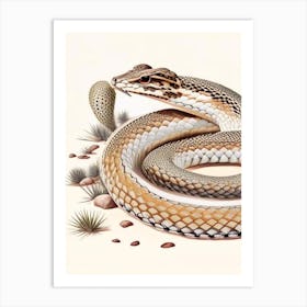 Western Diamondback Rattlesnake Vintage Art Print