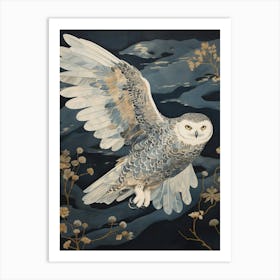 Snowy Owl 4 Gold Detail Painting Art Print